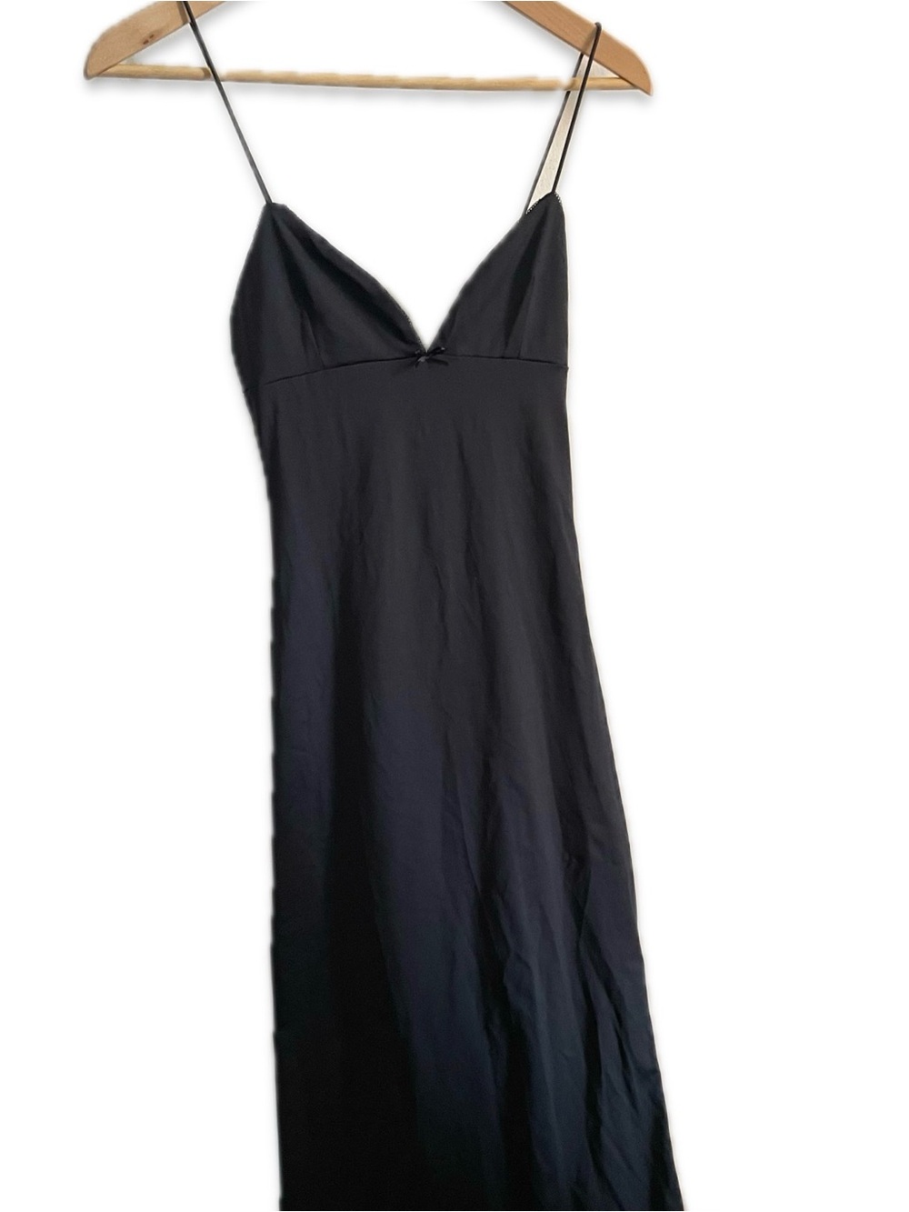 Bershka Black Maxi Slip Dress with Spaghetti Straps